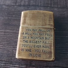Vintage ZIPPO Vietnam 1969-1970 Cu Chi Solid Brass Lighter W/Box picture