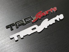 TRD Sports Adhesive Metal Emblem Black x Red x Silver for Toyota Vehicles picture