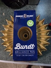 Nordic Ware Brilliance 10-Cup Gold Cast Aluminum Bundt Pan Nonstick USA Made NEW picture