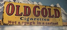 Vintage Old Gold Painted Metal (2sided)  “Not A Cough In A Carload” picture