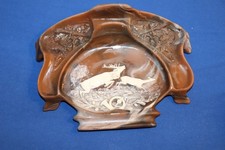 Vintage Genuine INCOLAY STONE: Elk Hunting Scene Valet Desk Organizor picture