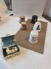 6 Various Porcelain Thimbles. Treasure Chest, From Various Part Of The World picture