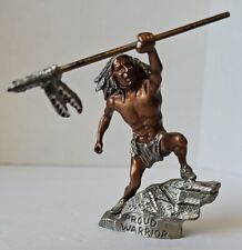 1990 Masterworks Proud Warrior Native American Holding Spear Pewter Figurine picture