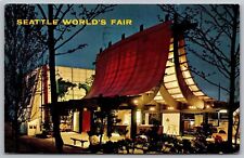 Seattle Worlds Fair Washington Information Booth Chrome Cancel WOB Postcard picture