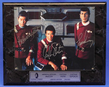 STAR TREK SIGNED KIRK, SPOCK, MCCOY 11x13 COA SHATNER, NIMOY, KELLY picture
