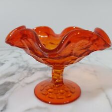 Orange Glass Vintage Wavy Compote Dish picture
