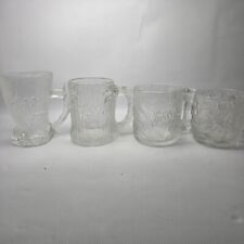 Complete Set of 4 Vintage 1993 McDonalds Flintstones Glass Mugs Cups RocDonald's picture