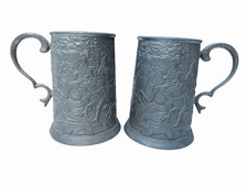 Pair VINTAGE NORLEANS METAL SOUVENIR MUG Made In ITALY picture