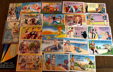 Lot of 23 Risque Sexy Vintage Comic Linen Postcards~Funny Humor~Unused~s838 picture