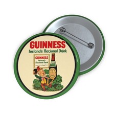 Guinness Ireland's National Drink Extra Stout Pin Leprechaun Beer Pinback Button picture