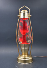 Vtg. 1970s Lava Lite Coachlite Lantern Lava Lamp Model 6000 Brass Red Wax WORKS picture