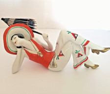 ART DECO BATHING BEAUTY LADY FIGURINE PORCELAIN VTG. GERMAN picture