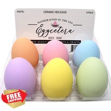 Eggcetera Ceramic Nest Eggs 6-Pack Pastel picture