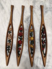 Vtg Sexton USA Four Seasons Floral Metal Wall Art Set MCM Rose Holly Dogwood 20