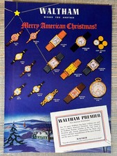 Waltham Premier Watches Merry Christmas Gift 1941 Vintage Print Ad picture