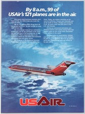 USAir Airplane 121 Planes Texas Florida Airline 1984 Vintage Print Ad picture