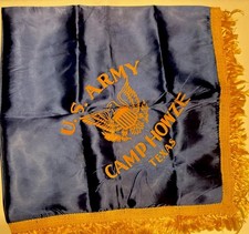 Large Original WW2 U.S. Army Silk Wall Banner US ARMY CAMP HOWZE TEXAS picture