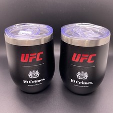 New 🚨UFC x 19 Crimes Wine Tumblers Set If 2 Cups With Lids picture