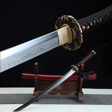 30'' Red Wakizashi Clay Tempered T10 Steel Japanese Samurai Sword Razor Sharp picture