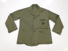 WWII USMC HBT P-41 Utility Jacket 36 US Marine Corps Buttons Herringbone Twill picture