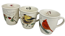 CJ Wildlife Birds Unlimited Mug Goldfinch Cardinal Hummingbird Set of 3 READ picture