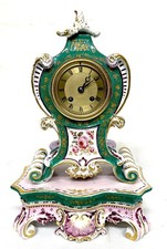 Antique 19th Century French Porcelain Gilt & Painted Clock ROYER A PARIS picture