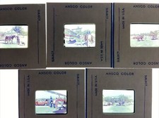 (5) Wonder Valley Dude Ranch Half Frame 35mm Slides Plane Station Wagon Horse picture