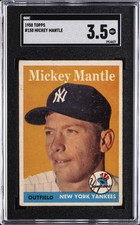1958 TOPPS #150 MICKEY MANTLE SGC 3.5 picture