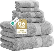 LANE LINEN 100% Cotton Turkish Towel Set for Bathroom - 6 Piece - Super Soft, Qu picture