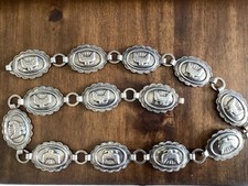 VINTAGE SILVER-TONE CONCHO BELT EAGLE / BIRD( THUNDERBIRDS) HEAVIER METAL picture