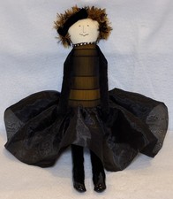 RARE 2012 Woof & Poof Fall Halloween Plush Doll Shelf Sitter Black Gold Velvet picture