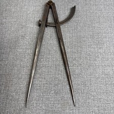 SARGENT & CO. #10 Small 10” Brass Hinged Divider Compass Caliper Vintage Tool picture
