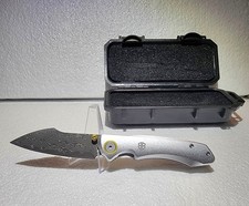 Blade Brigade VG10 Damascus Folding Knife Silver Aluminum Harpoon Blade HardCase picture