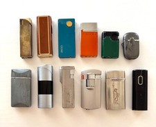 12 Vtg Butane Pocket Cigarette Lighters Penguin Win Litron Techno Japan ASIS Lot picture