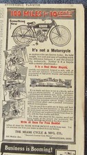 1915 Miami Motor Bicycle Vintage Ad 