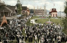 Ontario Beach Park NY Amusement Park Crowd c1900s-10s Vintage Postcard picture