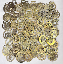 Brass Horse Medallion Lot of 75 Vintage Royal Souvenir Queen Rooster Wheat Lion picture