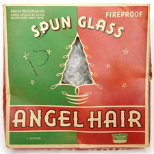 Vintage 1950s National Tinsel Company Spun Glass Angel Hair With Original Box picture