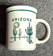 Arizona Souvenir Coffee Mug - Cactus Design, White with Green Interior picture