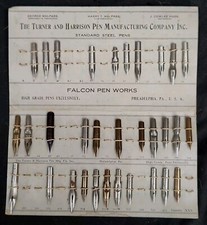 Antique Turner & Harrison Manuf Co Inc. Steel Writing Fountain Pen Sizing Nibs  picture