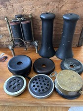 ANTIQUE PHONE PARTS LOT Early 1900’s Telephone Receivers Cords Candlestick Wall picture