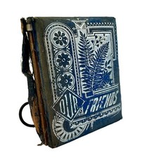 Antique Victorian 1800’s Family Celluloid Velvet Photo Album w 52 Images Flaws picture