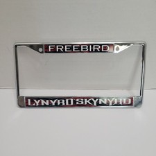 VTG Lynyrd Skynyrd Freebird Chrome Metal License Plate Frame *NICE* picture