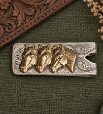 VOGT Sterling Silver and 14K Gold filled Money Clip Vintage picture