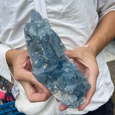 3.7lb natural blue celestite geode quartz crystal mineral specimen healing picture