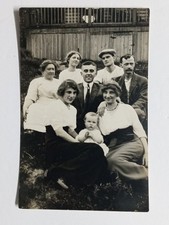 Vintage RPPC Postcard Early 1900s Family Group Portrait Baby Original Photo picture
