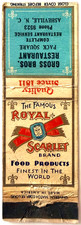 1940s Gross Bros Restaurant Matchbook Cover Asheville NC Royal Scarlet Vintage picture