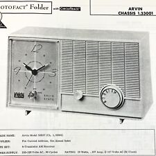 1968 Arvin Clock Radio 1.33001 Schematic Service Manual Vintage Original picture