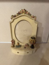 Victorian Vanity Picture Frame Oval Rose Floral Miniature Vanity Drawer Vntg picture