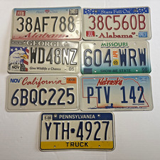 Lot Of 7 Different License Plates PA AL CA NB MO GA picture